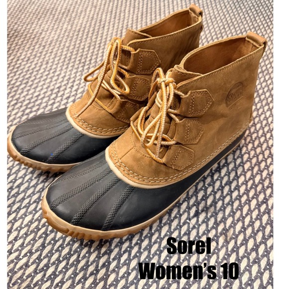 Sorel Shoes - Sorel Out N About Plus Waterproof Booties Tan Black Women Size 8